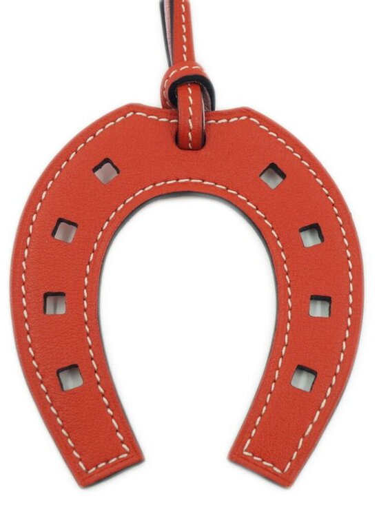 Hermes Padlock Cheval Horseshoe Pink Orange Leather Strap Bag - Picture 3 of 10